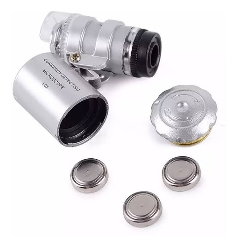 Microscopio Lupa De Bolsillo Luz Led Uv 60x Especi-6