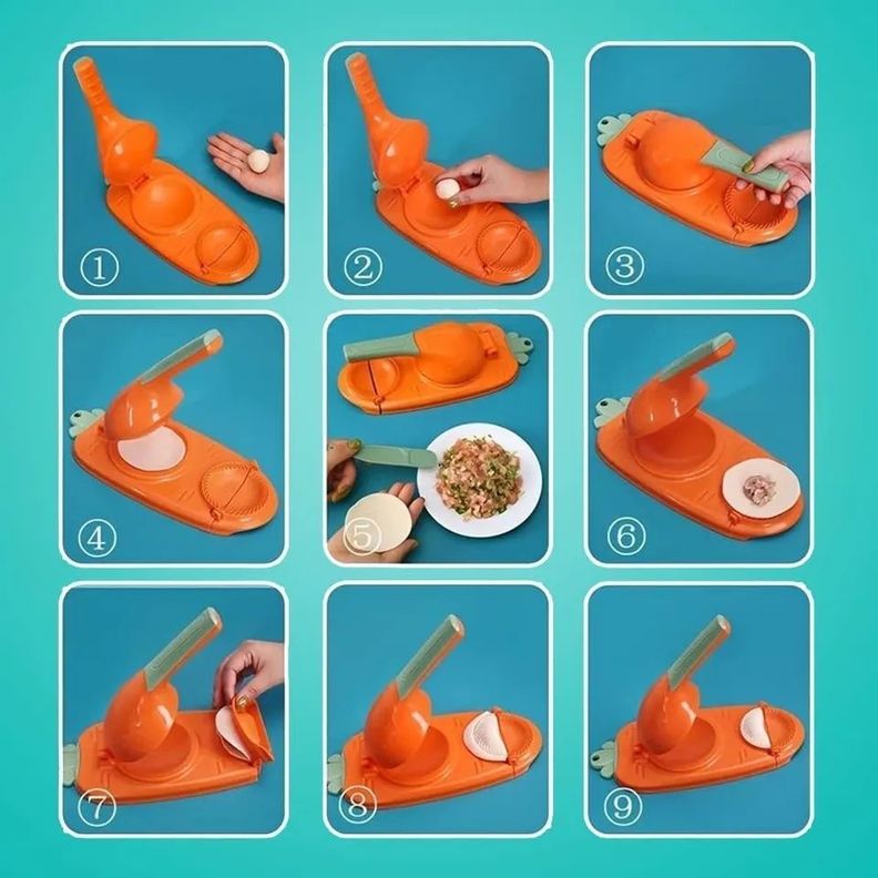 Maquina P Hacer Dumpling Mini Empanda Prensa Manua-5