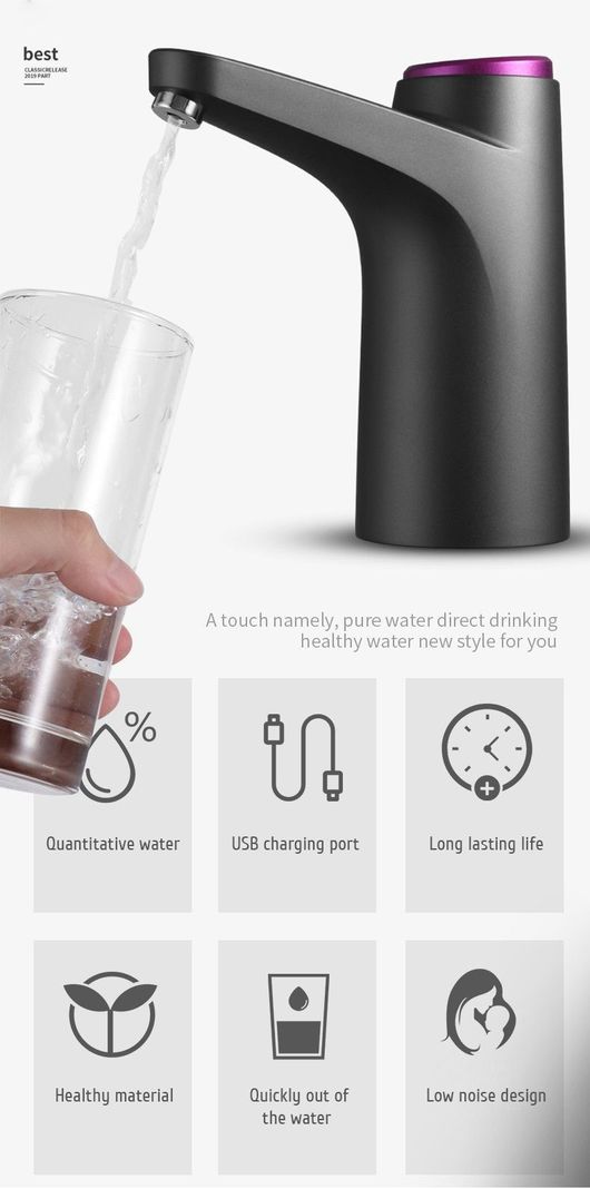 Dispensador De Agua Inteligent Bomba Recargable Cu-5