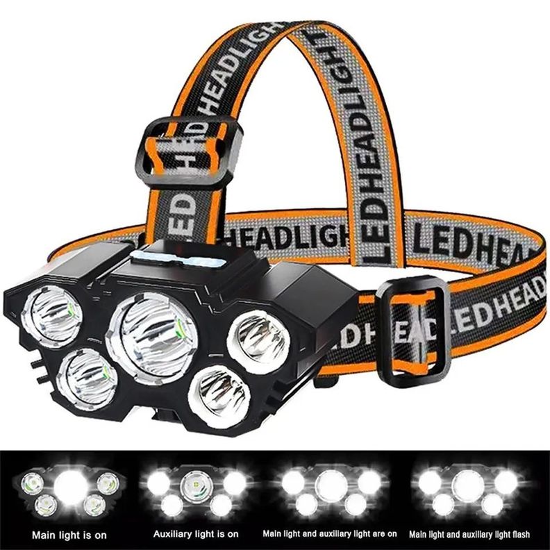 Linterna Led Cintillo Cabeza Recargable Usb-6