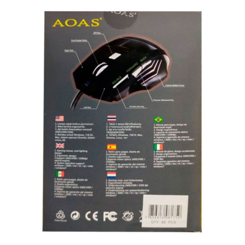 Mouse Gamer Aoas K90 Rgb Gaming Mouse Usb-4