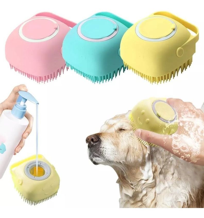 Cepillo De Baño Perro Y Gato Con Dispensador Automatico-0