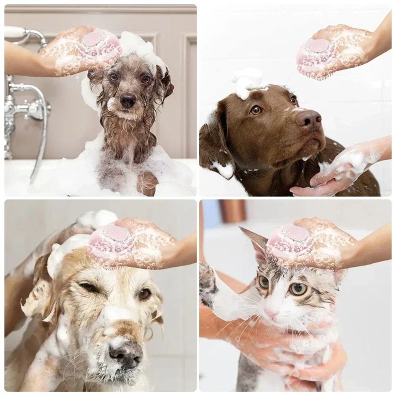 Cepillo De Baño Perro Y Gato Con Dispensador Automatico-4