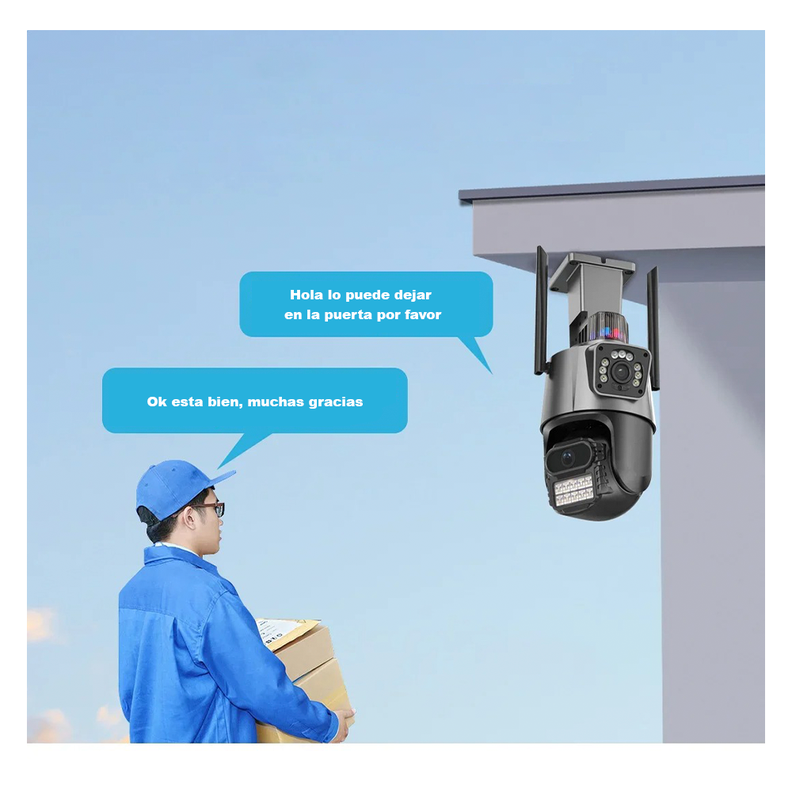 Camara De Seguridad Exterior Interior Wifi Doble Pantalla Hd-6