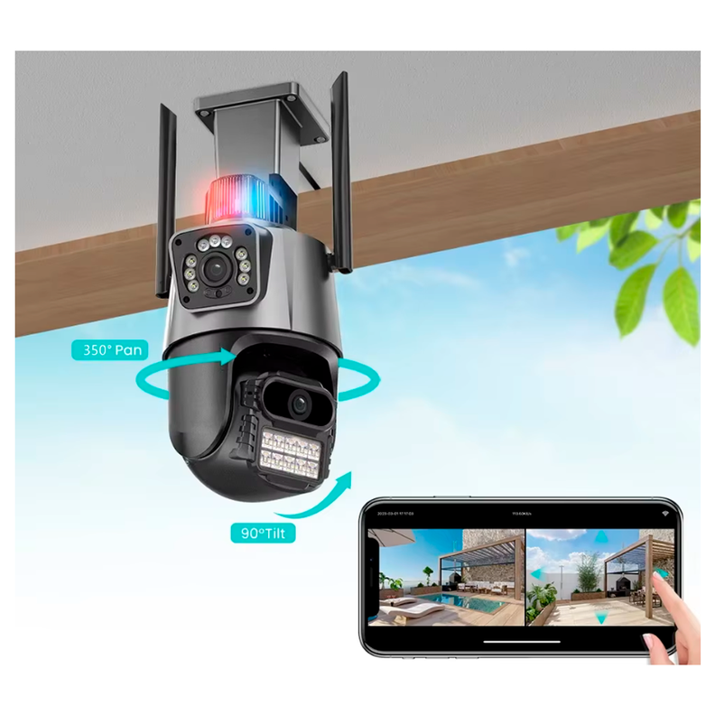 Camara De Seguridad Exterior Interior Wifi Doble Pantalla Hd-7