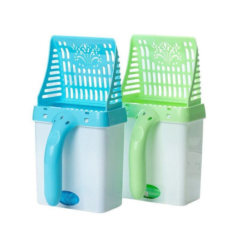 Pala Recoge Feca Gatos Con Contenedor Y Dispensado-2