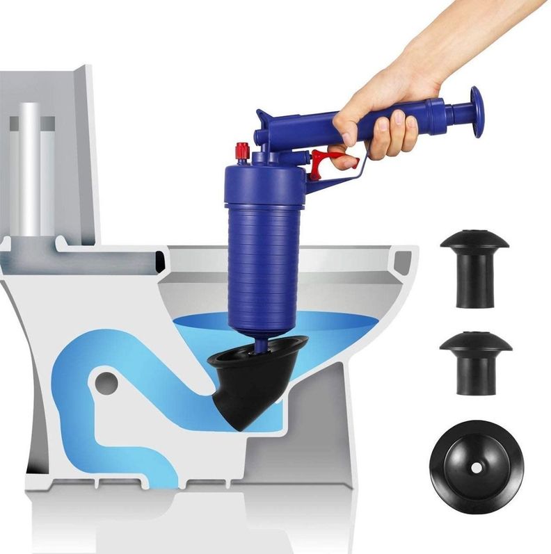 Desague Destapa Cañerias Manual Air Drain Wc Baño -2