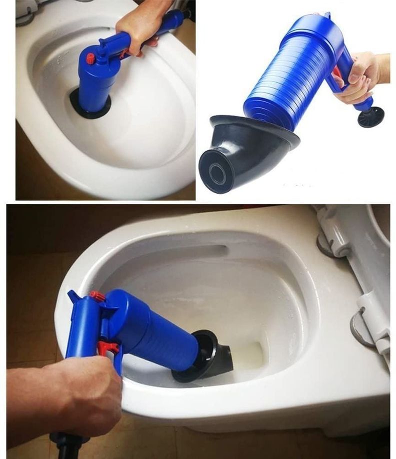Desague Destapa Cañerias Manual Air Drain Wc Baño -1