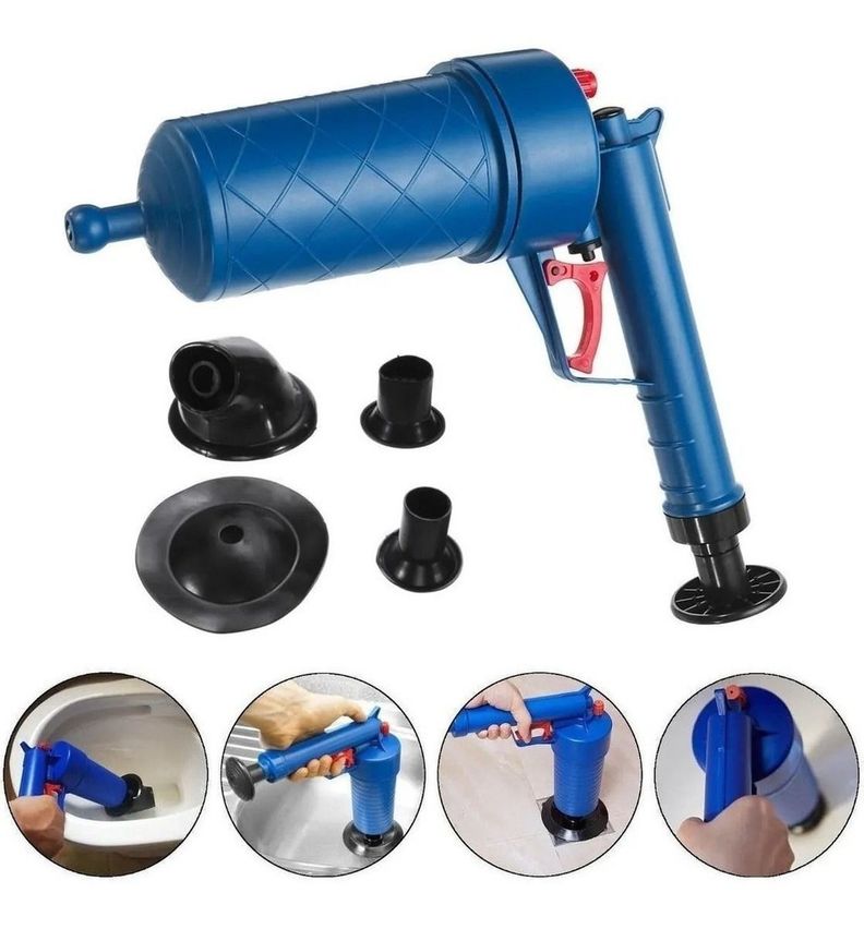 Desague Destapa Cañerias Manual Air Drain Wc Baño -3