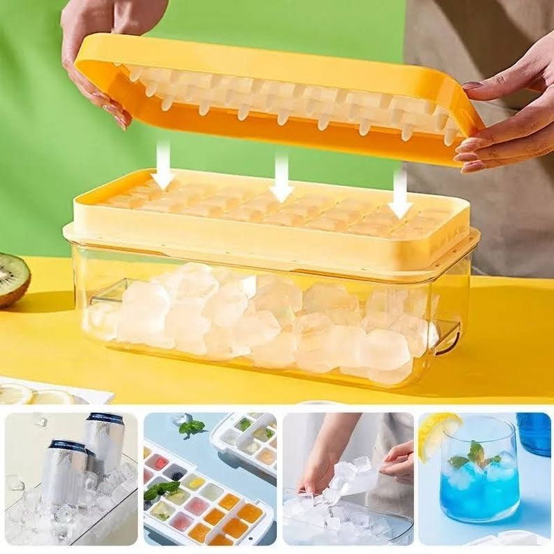Cubetera Hielo Silicona 2 En 1 Contenedor Y Tapa Multiusos-7