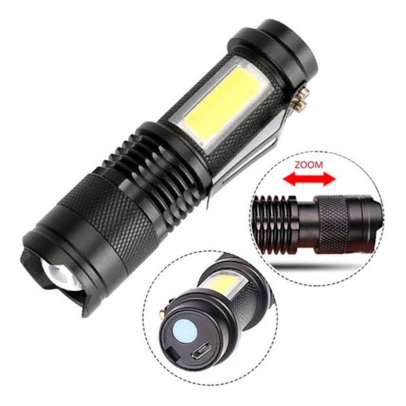 Mini Linterna Tactica Led Recargable Usb Luz Led -2