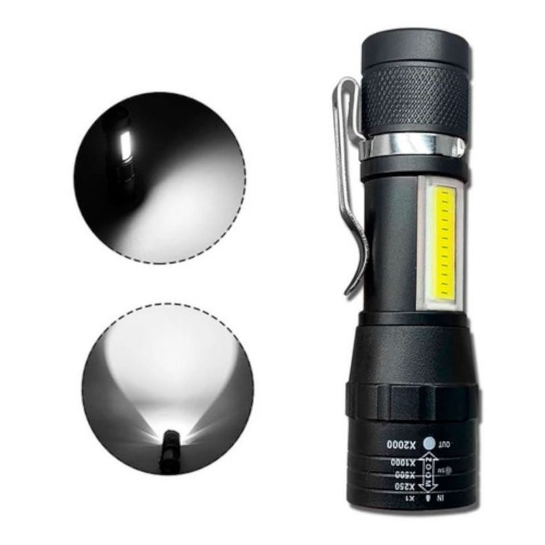 Mini Linterna Tactica Led Recargable Usb Luz Led -0