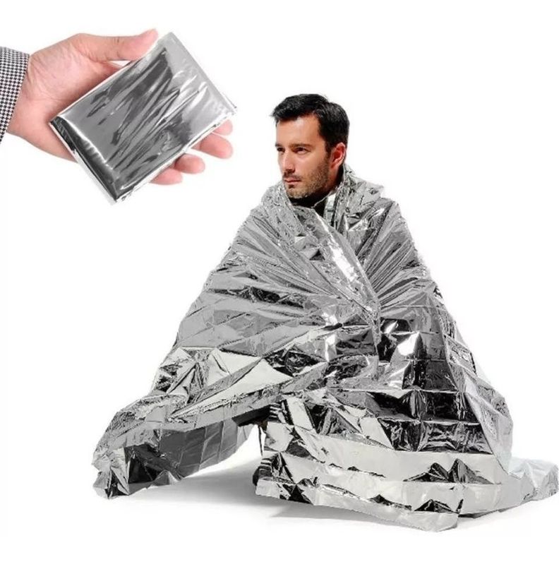 Manta Termica De Emergencia Aluminio Camping 130x2-2