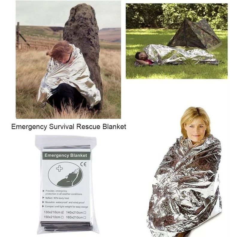 Manta Termica De Emergencia Aluminio Camping 130x2-7