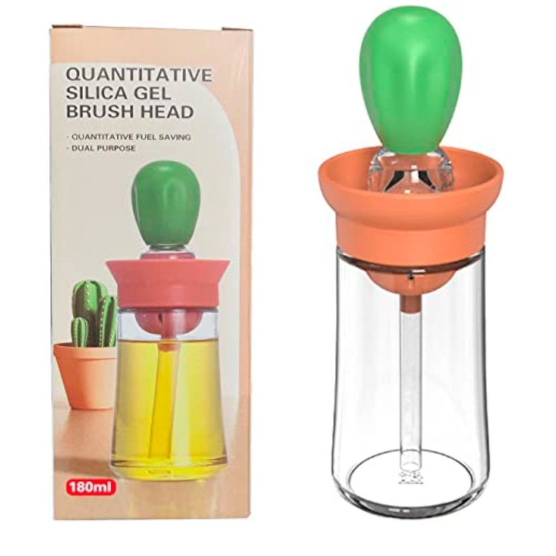 Dispensador Aceite Vidrio 2 En 1 Con Brocha Silico-3