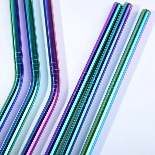 Set 6 Bombillas Reutilizable Arcoiris Tornasol C/l-7