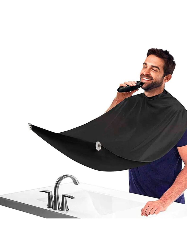 Capa Delantal Para Corte De Barba Afeitado Negro-1