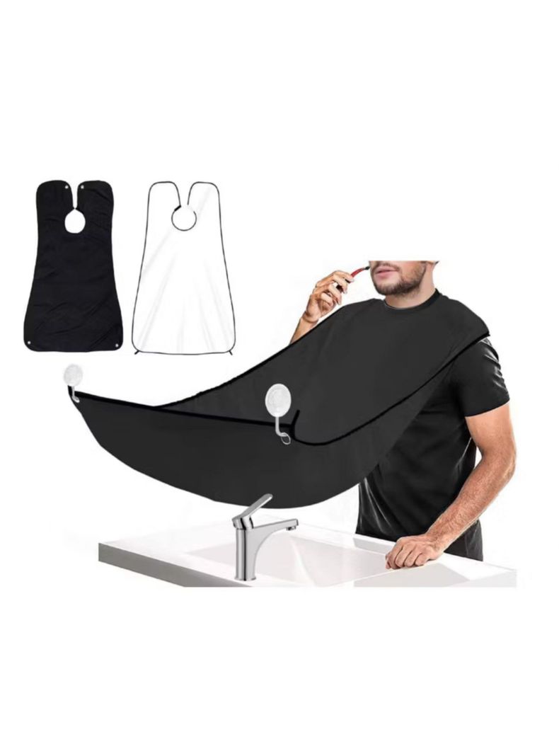 Capa Delantal Para Corte De Barba Afeitado Negro-2