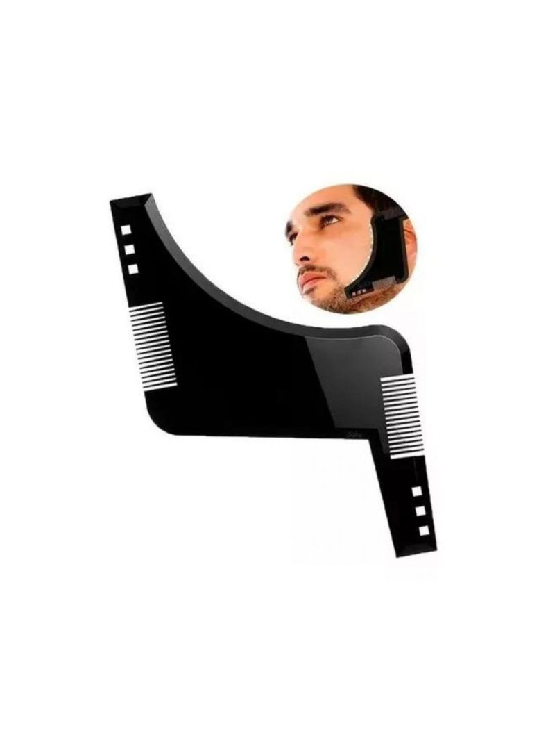 Peine Plantilla Para Corte Barba Afeitado Bigote Negro-1