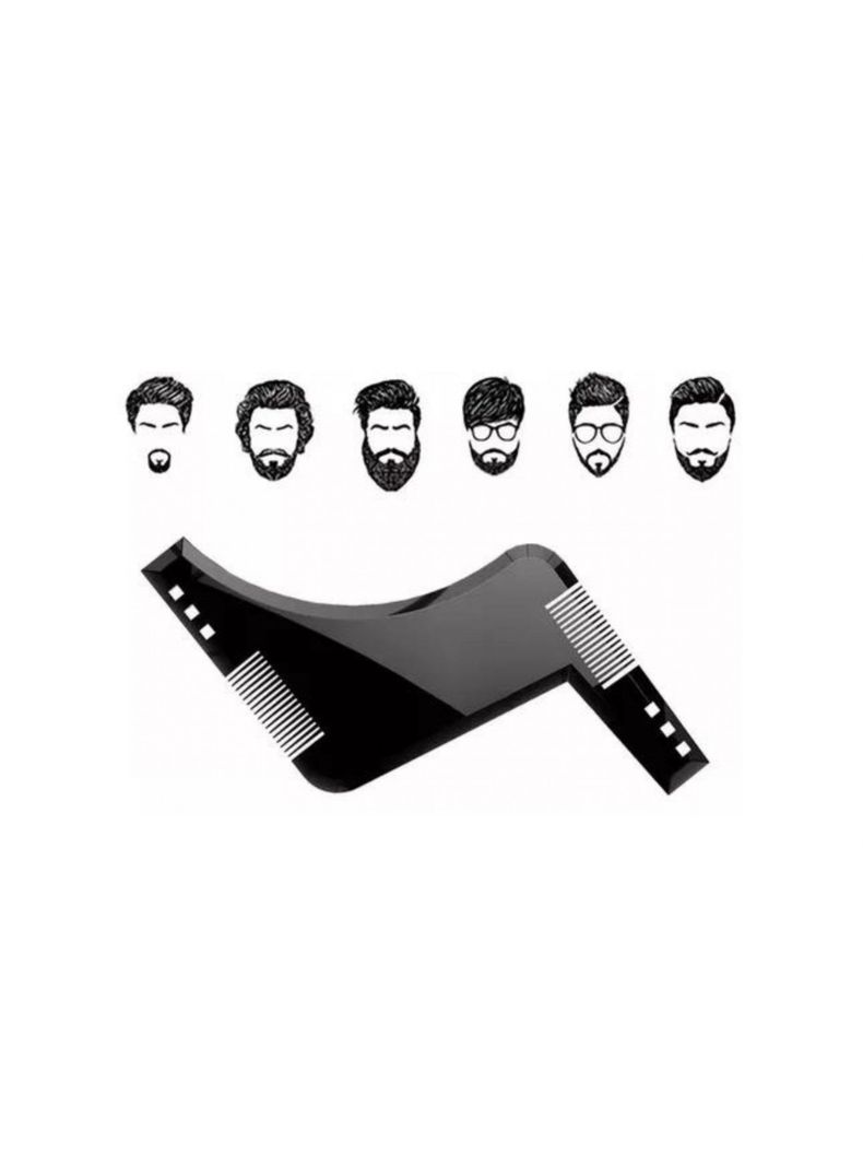 Peine Plantilla Para Corte Barba Afeitado Bigote Negro-2