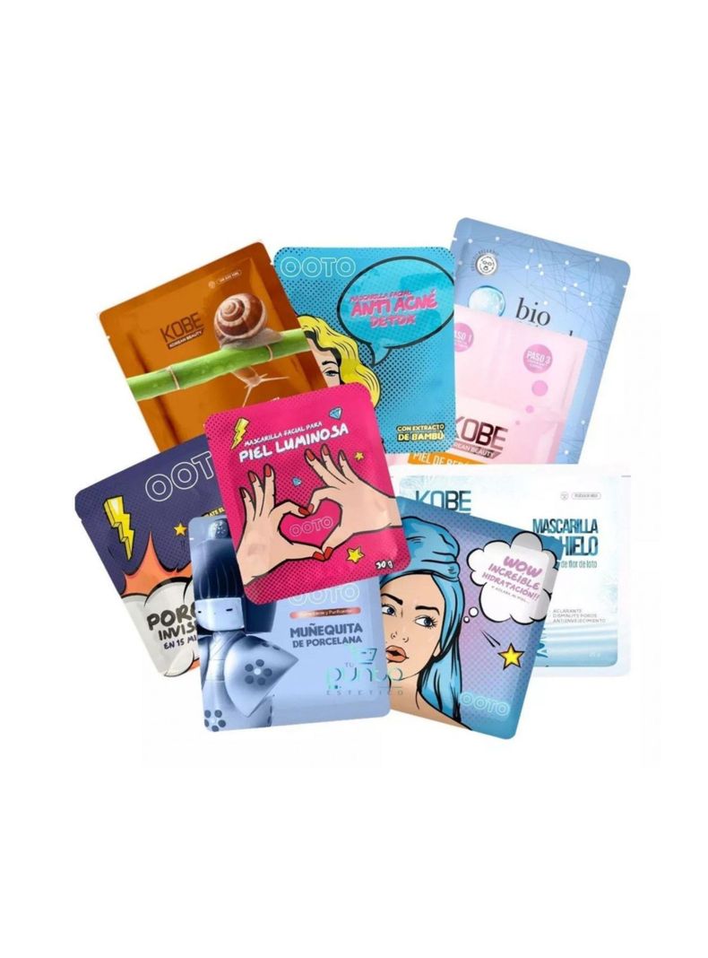 Pack 20 Mascarillas Facial Hidratante Anti Edad Acné Relajante-0