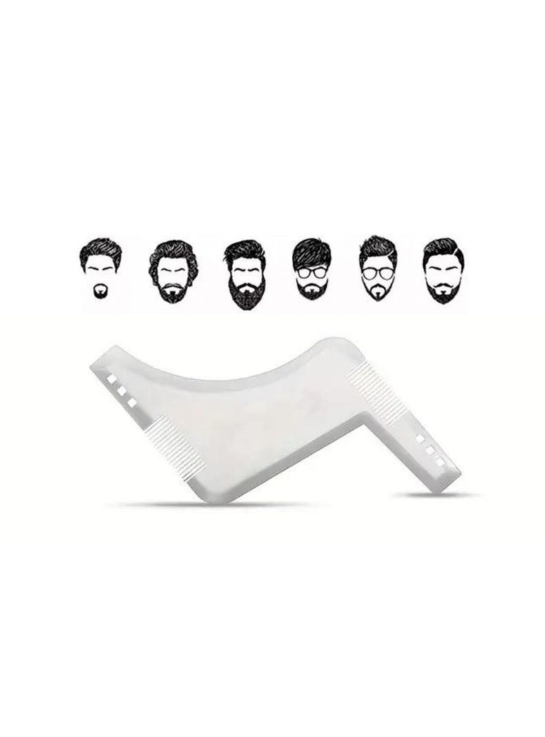 Peine Plantilla Para Corte Barba Afeitado Bigote Blanco-2