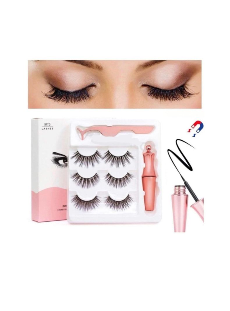 Kit Pestañas Magnéticas Postizas + Extensor De Pestañas-1