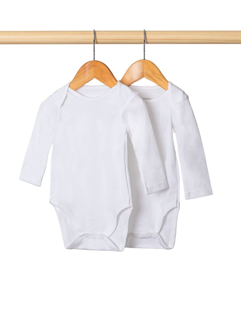 Pack 2 Bodys Bebés Unisex Algodón Pima Peruano-0