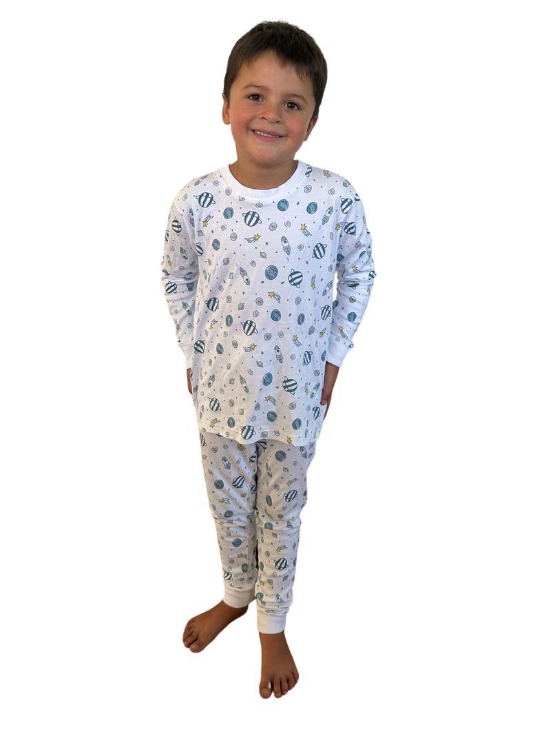 Pijama Print Espacio Astronautas Niño Algodón Pima Peruano-3