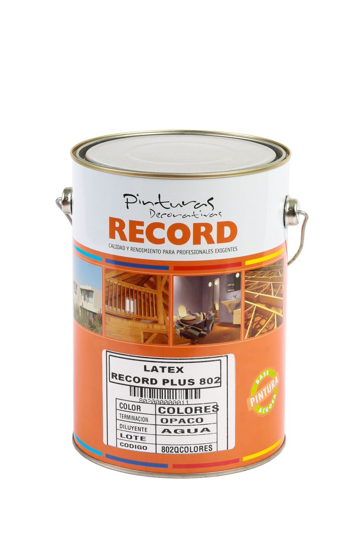 PINTURA LATEX COLOR OCRE SUPER CUBRIENTE PLUS 802 RECORD GALON 3,8LT-0