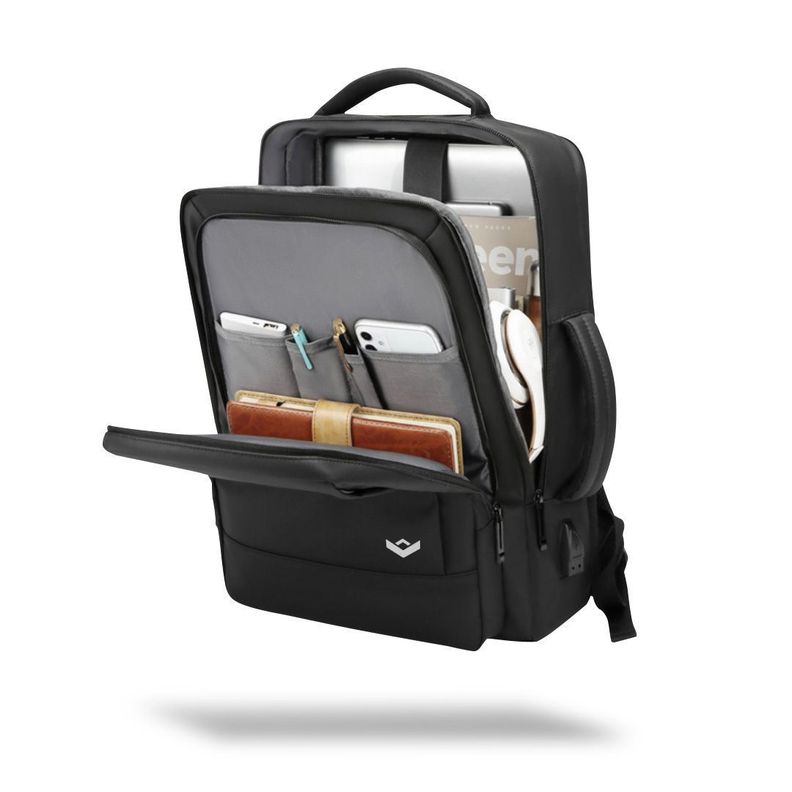 Mochila Impermeable Expandible Antirrobo Con Puerto Usb Notebook-1