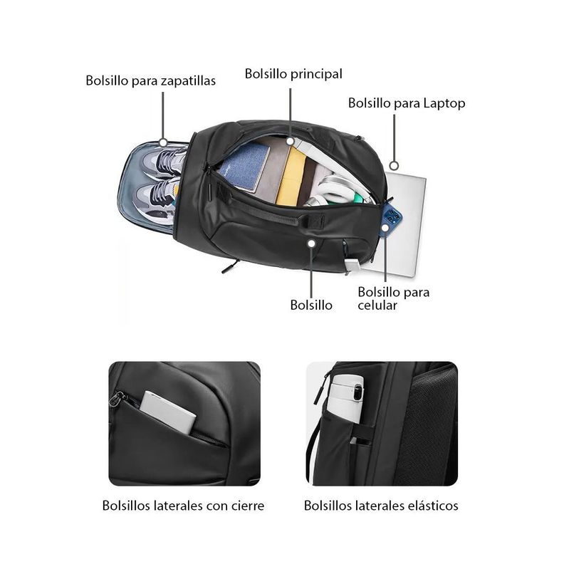 Mochila Viajera Bolso Deportiva Multifuncional Impermeable Odyssey-3