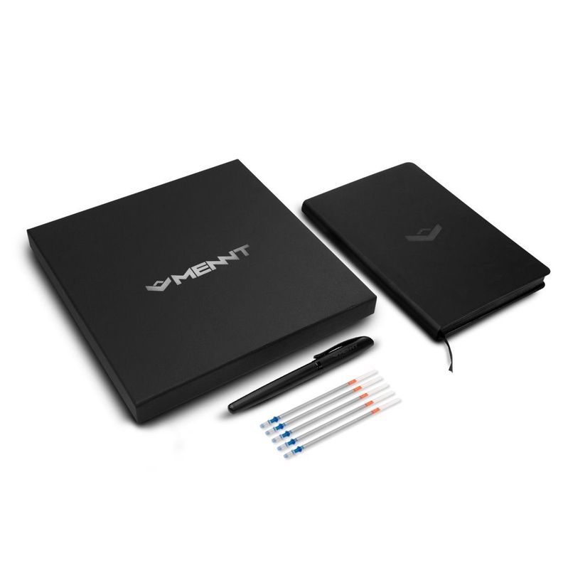 Cuaderno Hojas Negras Planner A5 Agenda Lápiz + 3 Repuestos-2