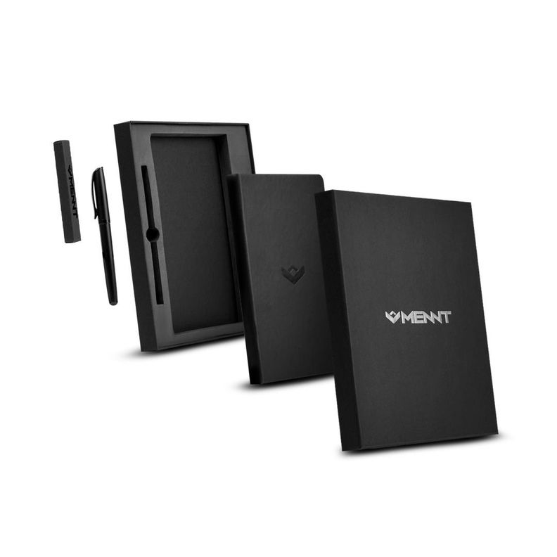 Cuaderno Hojas Negras Planner A5 Agenda Lápiz + 3 Repuestos-3