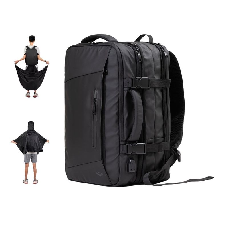 Mochila Carry On Impermeable Con Capucha Expansible 35L-0
