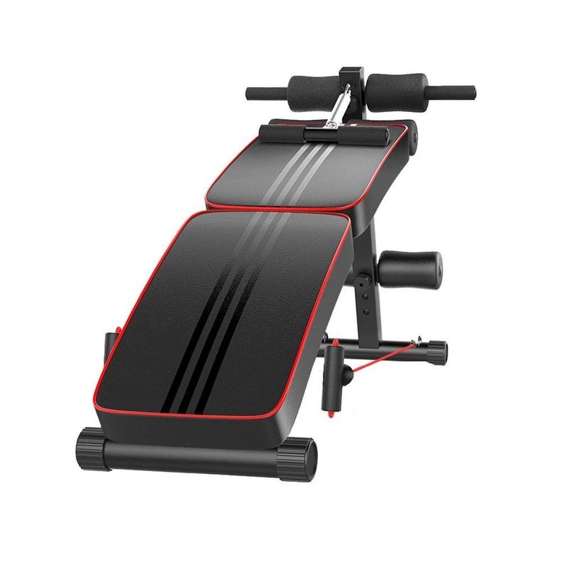 Banca Abdominales Full Pro Biceps Triceps Plegable Con Bandas Sportime-0