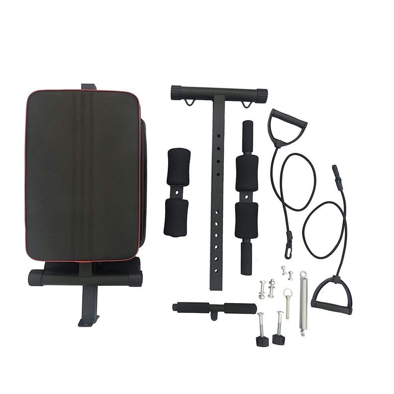 Banca Abdominales Full Pro Biceps Triceps Plegable Con Bandas Sportime-2