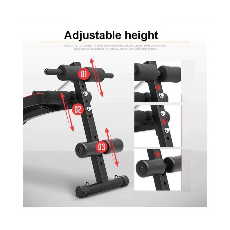 Banca Abdominales Full Pro Biceps Triceps Plegable Con Bandas Sportime-4