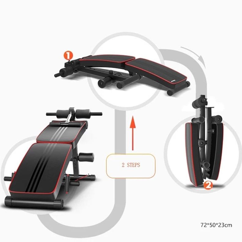 Banca Abdominales Full Pro Biceps Triceps Plegable Con Bandas Sportime-5