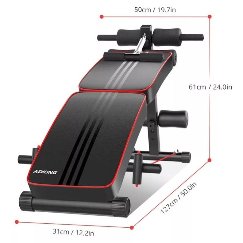 Banca Abdominales Full Pro Biceps Triceps Plegable Con Bandas Sportime-6