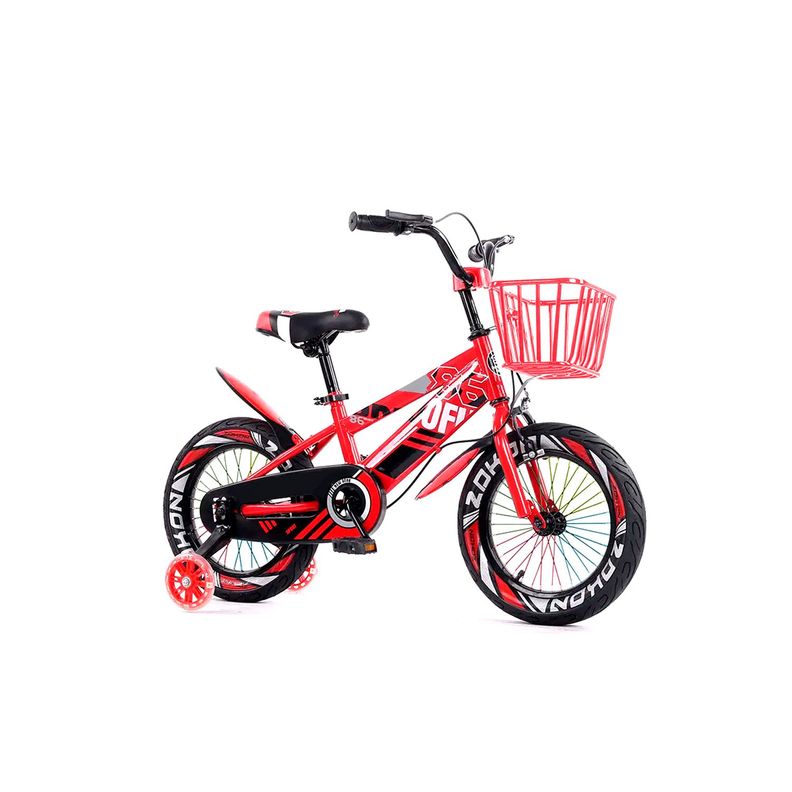 Bicicleta de montaña para Niños Luces LED y Colores Aro 12 Rojo-1