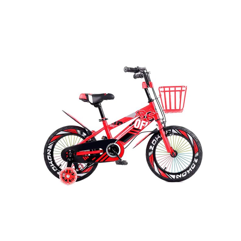 Bicicleta de montaña para Niños Luces LED y Colores Aro 12 Rojo-3