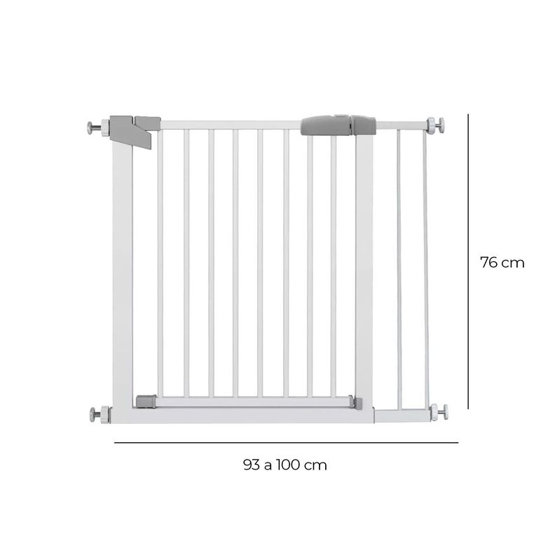 Reja de seguridad escalera para bebe y mascotas 76 a 97 cm-2