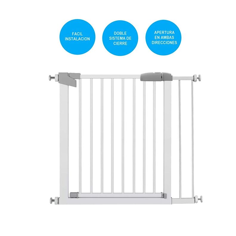Reja de seguridad escalera para bebe y mascotas 76 a 97 cm-3