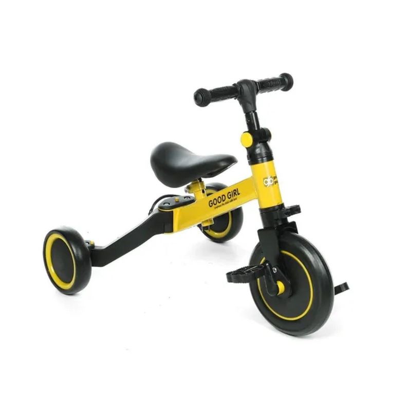 Triciclo Correpasillos Multiposiciones 3 En 1 Amarillo-1