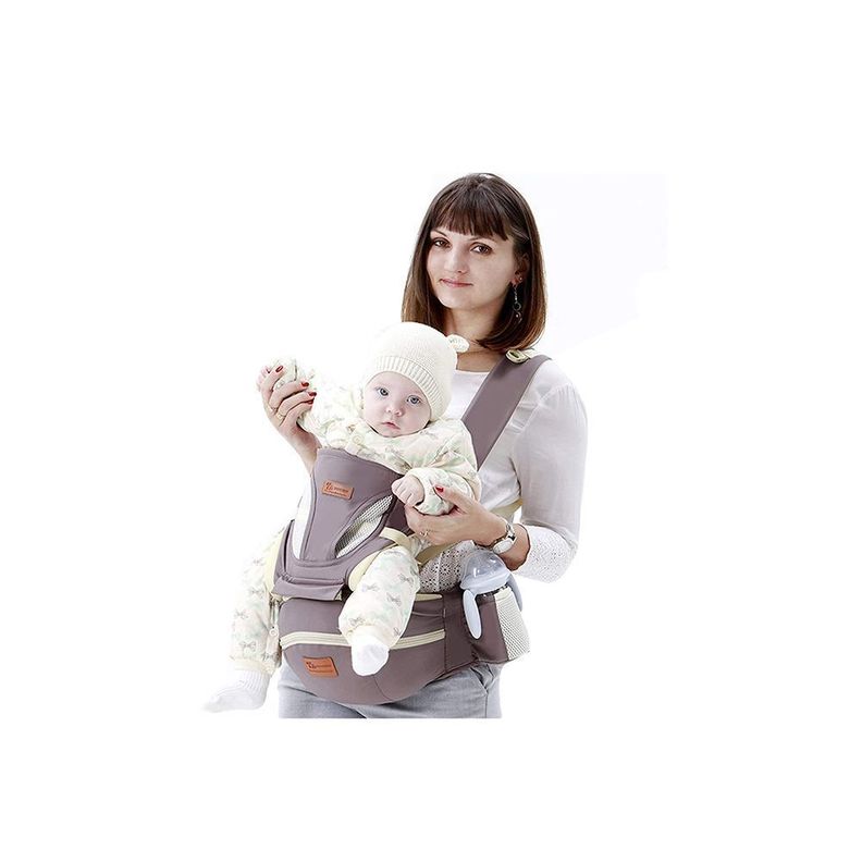 Portabebe Ergonomico con Soporte y Bolso Gris-1