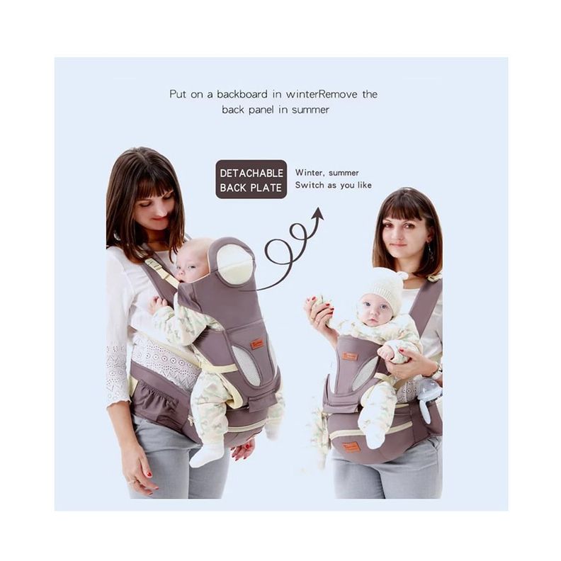Portabebe Ergonomico con Soporte y Bolso Gris-2