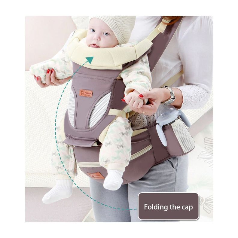 Portabebe Ergonomico con Soporte y Bolso Gris-3