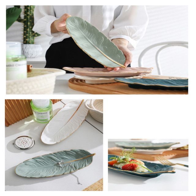 Plato Decorativo En Forma De Hoja-4