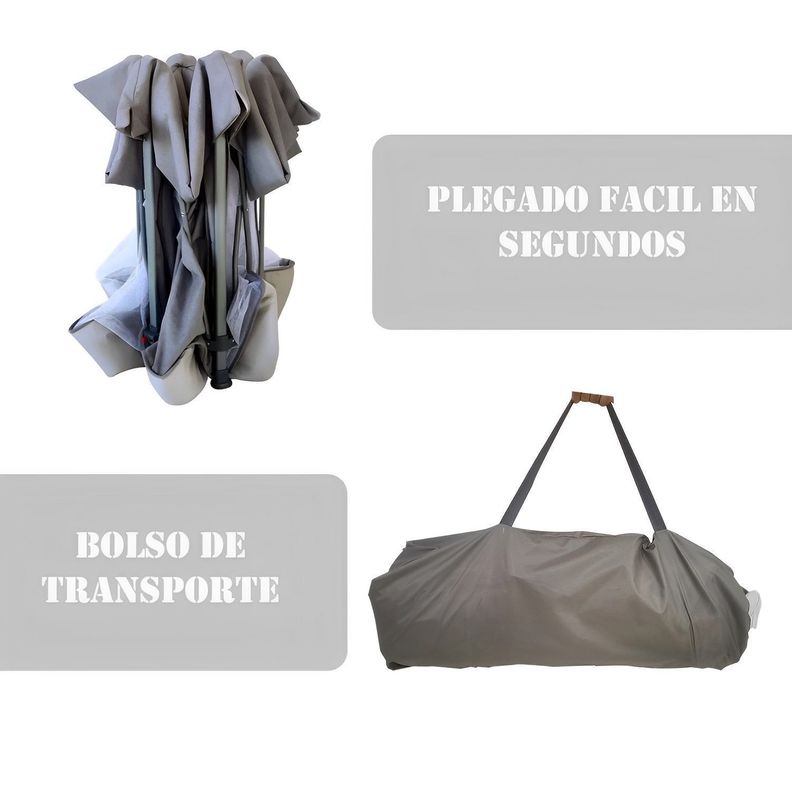 Corral Plegable Infantil Portatil Gris-3